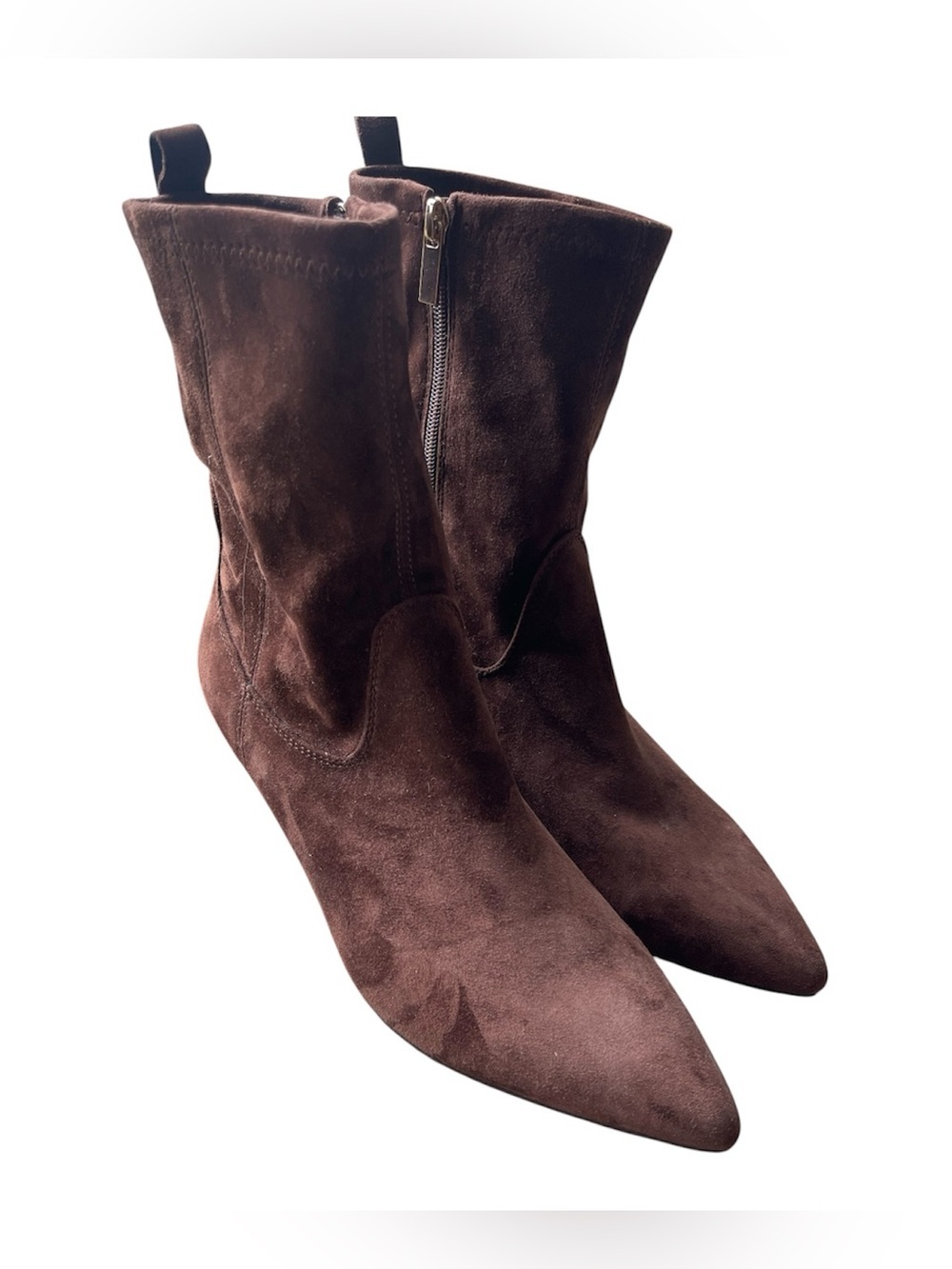 NEW Tahari Women's Sonira Suede Leather Brown Pointy Toe Calf Heel Boot Size 9